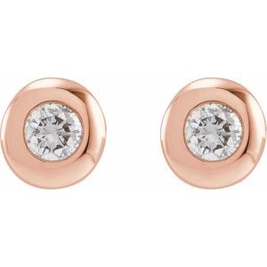 14K Rose Gold 5/8 CTW Lab-Grown Diamond Domed Bezel-Set Earrings – image 2