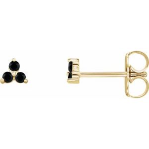 Three-Stone Cluster Earrings