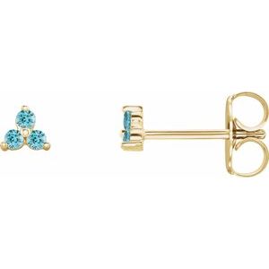 Three-Stone Cluster Earrings