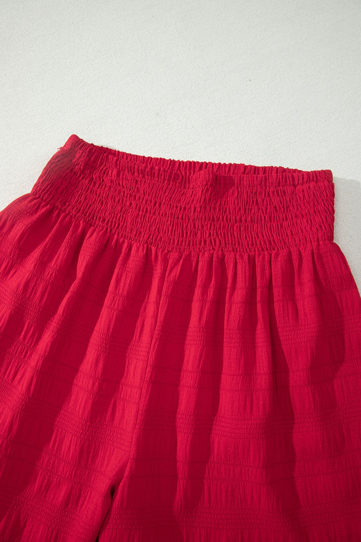 Solid Textured Square Neck Top & Shorts Set