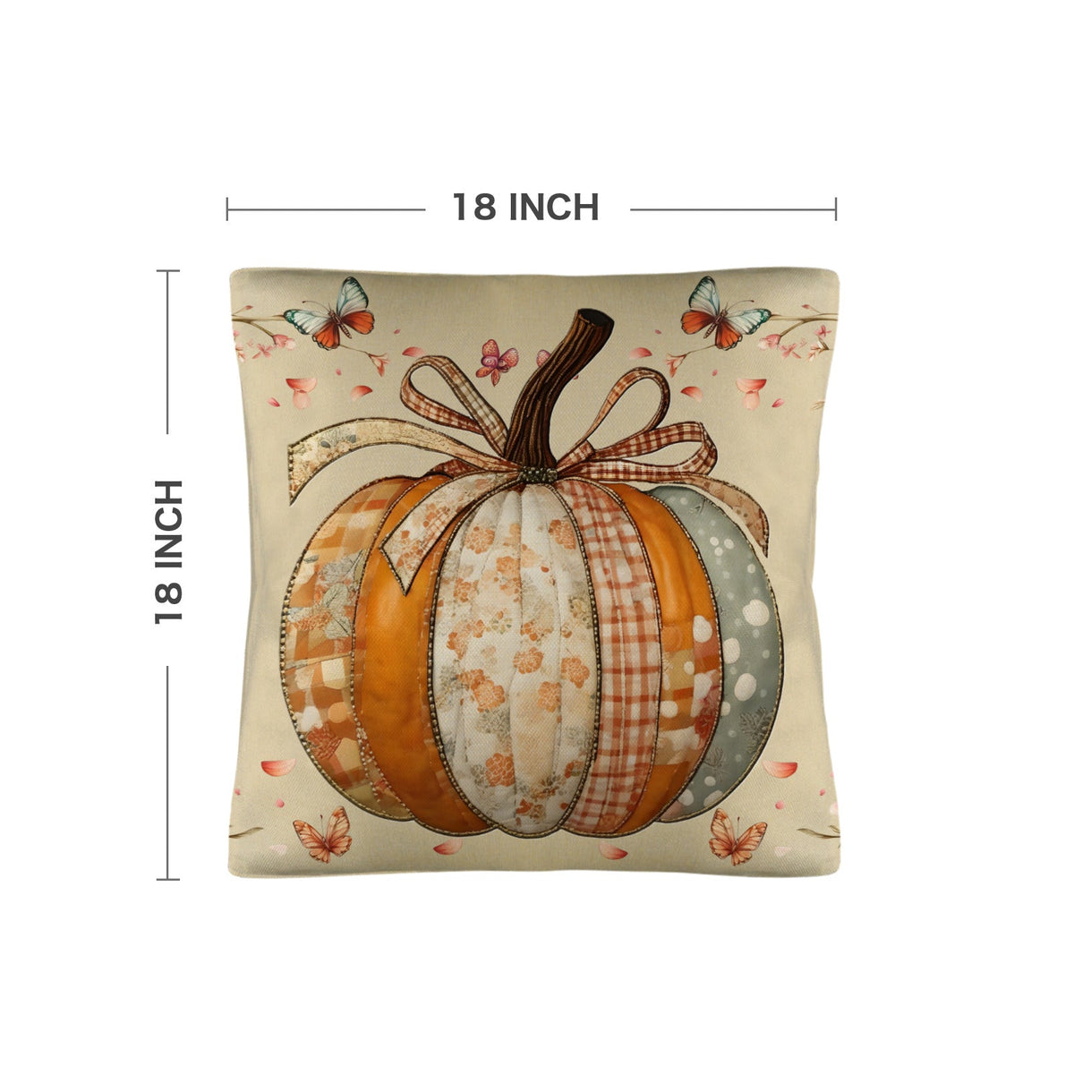 Fall Patchwork Pumpkin Pillow Covers Throw Pillow Cases (Made in USA)