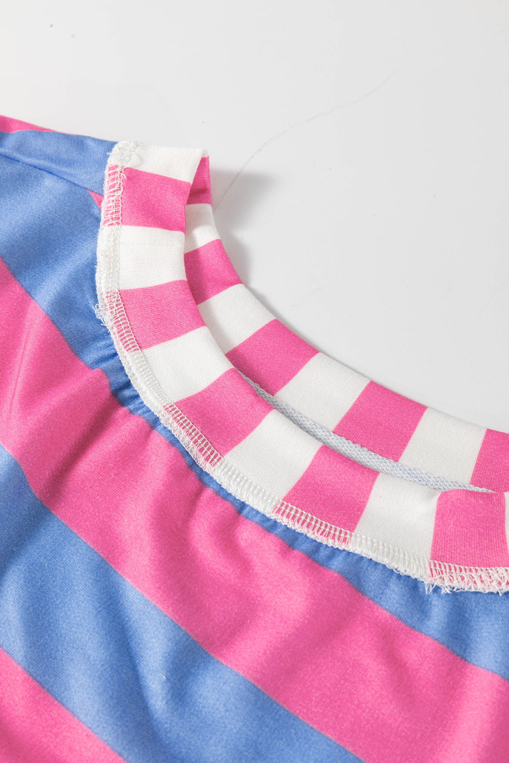 Stripe Patchwork Exposed Seam Oversized Top