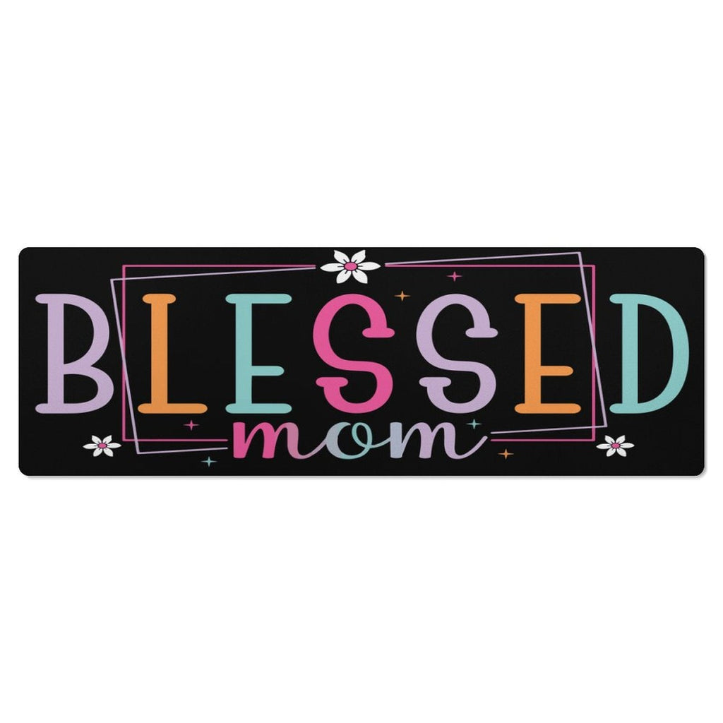 Blessed Mom Black Custom Mousepad with Rounded Corners | 47.2" x 17.7"
