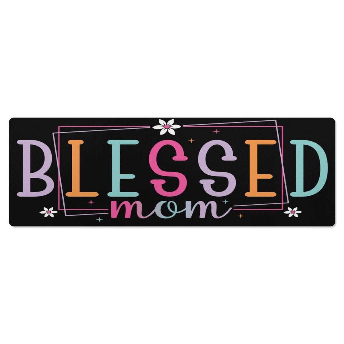 Blessed Mom Black Custom Mousepad with Rounded Corners | 47.2" x 17.7"