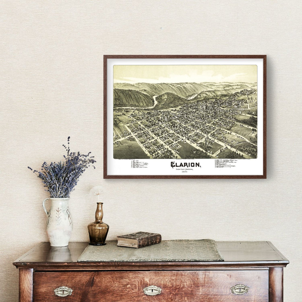 Vintage Map of Clarion, Pennsylvania 1896