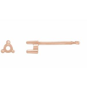 14K Rose Gold 5 mm Round 3-Prong Earring Mounting