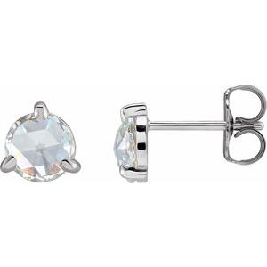 Sterling Silver Cabochon Natural Rainbow Moonstone Stud Earrings