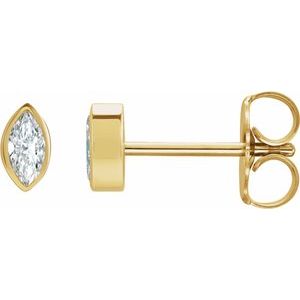 14K Yellow Gold 2 CTW Natural Diamond Solitaire Bezel-Set Earrings