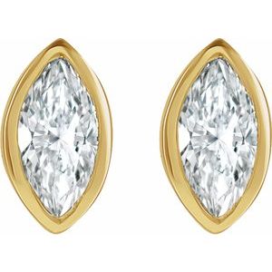 14K Yellow Gold 2 CTW Natural Diamond Solitaire Bezel-Set Earrings – image 2