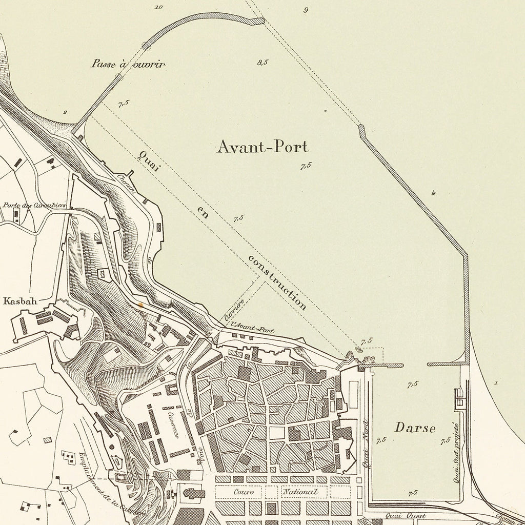 Vintage Map of Annaba, Algeria 1886