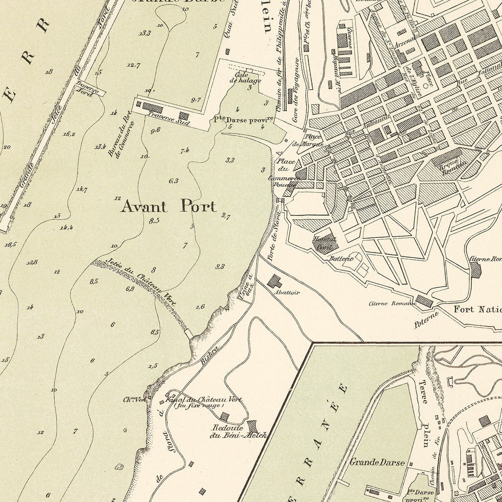Vintage Map of Skikda, Algeria 1886