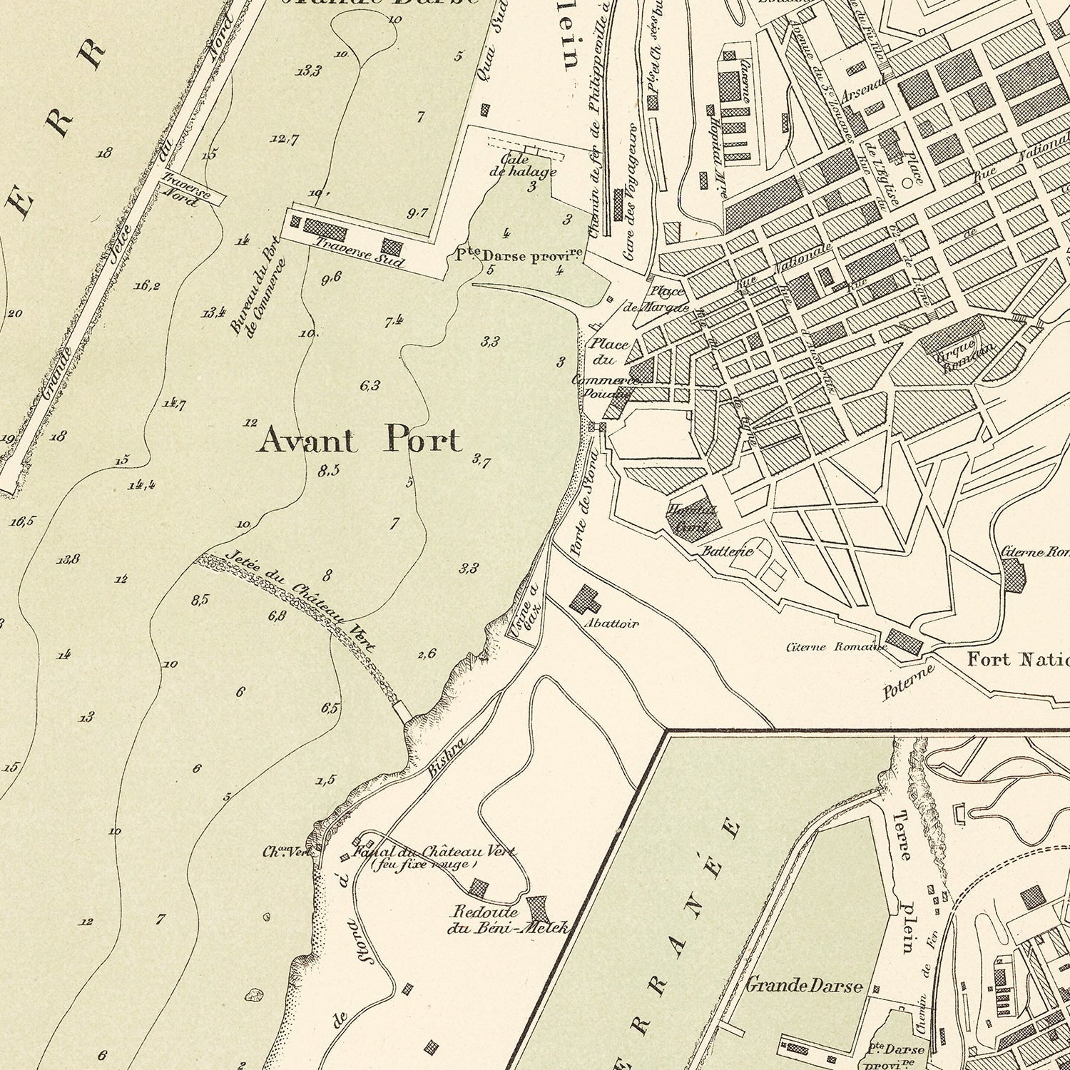 Vintage Map of Skikda, Algeria 1886