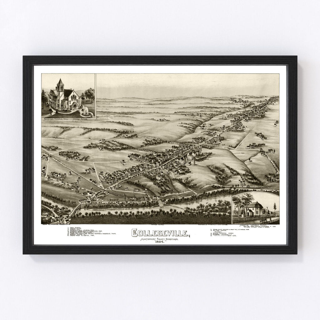 Vintage Map of Collegeville, Pennsylvania 1894