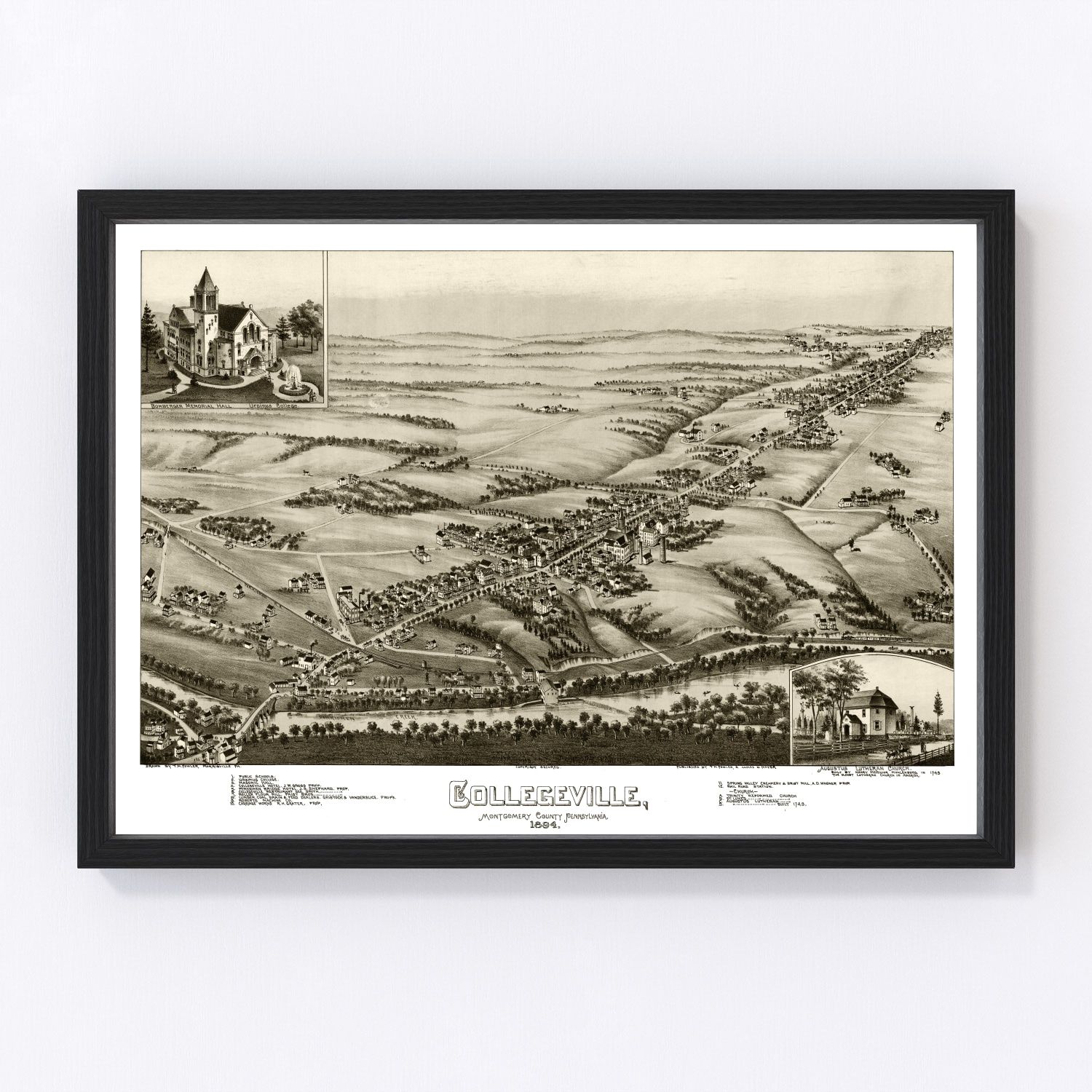 Vintage Map of Collegeville, Pennsylvania 1894