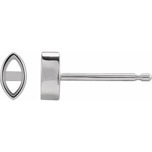 Platinum 4.5x2.5 mm Marquise Bezel-Set Earring Mounting