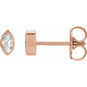 14K Rose Gold .04 CTW Natural Diamond Solitaire Bezel-Set Earrings