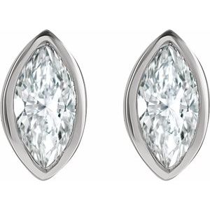 Platinum .06 CTW Natural Diamond Solitaire Bezel-Set Earrings – image 2