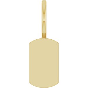 14K Yellow Gold Engravable Dog Tag Charm/Pendant