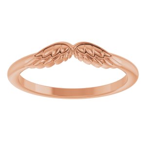 14K Rose Stackable Angel Wings Ring