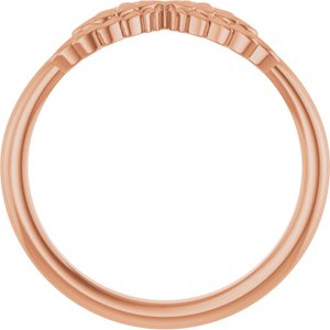 14K Rose Stackable Angel Wings Ring