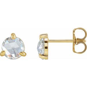 14K Yellow Gold 1 CTW Rose-Cut Natural Diamond Stud Earrings