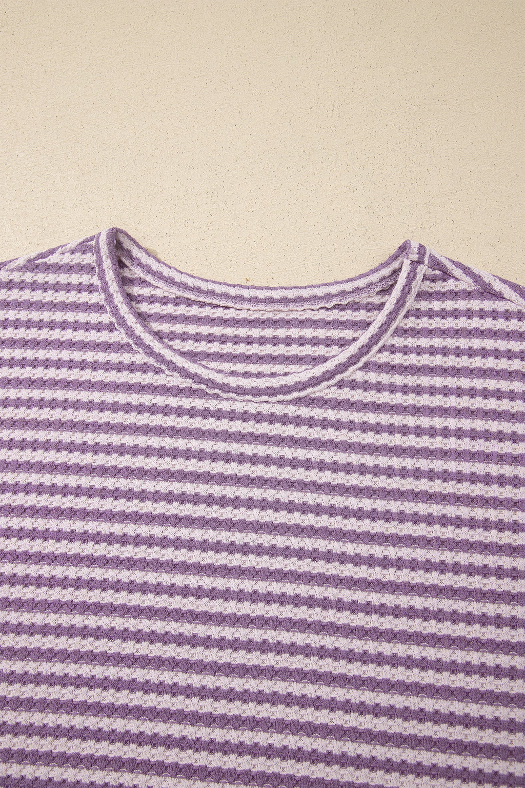 Stripe Textured Knit Top & Short Set