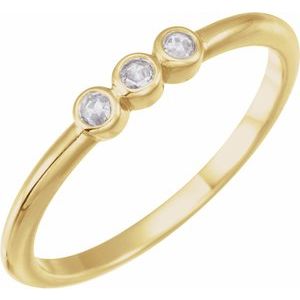 14K Yellow Gold .09 CTW Rose-Cut Natural Diamond Stackable Ring