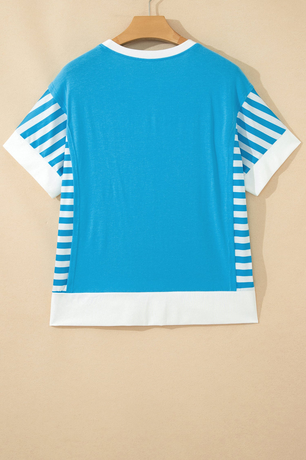 July 4th Flag Stripe Patchwork Colorblock T-Shirt