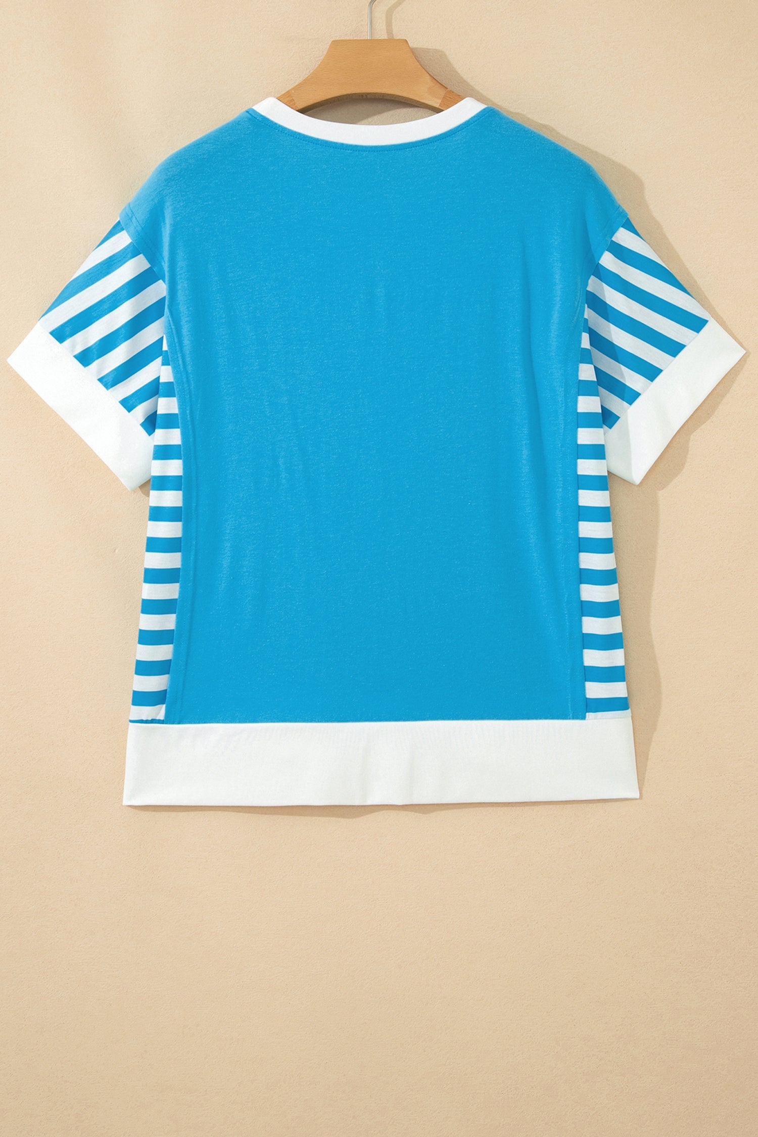 July 4th Flag Stripe Patchwork Colorblock T-Shirt