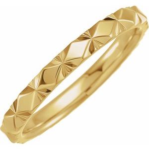 14K Yellow 2.5 mm Diamond Faceted Band Size 12
