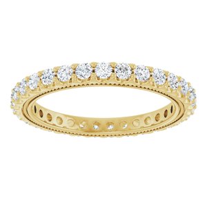 14K Yellow 9/10 CTW Natural Diamond Eternity Band Size 7
