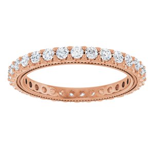 14K Rose 9/10 CTW Natural Diamond Eternity Band Size 7