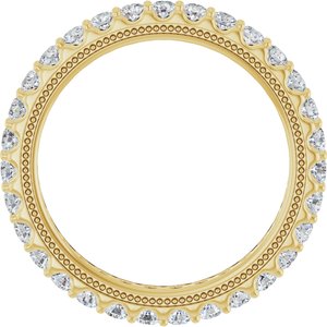 14K Yellow 9/10 CTW Natural Diamond Eternity Band Size 7