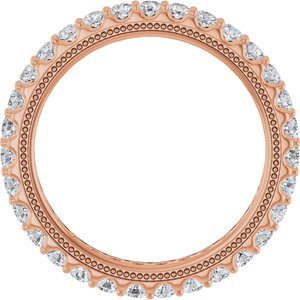 14K Rose 9/10 CTW Natural Diamond Eternity Band Size 7