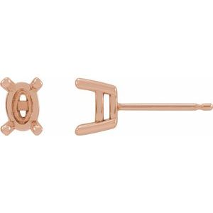 14K Rose Gold 5x3.5 mm Oval Earring Mounting