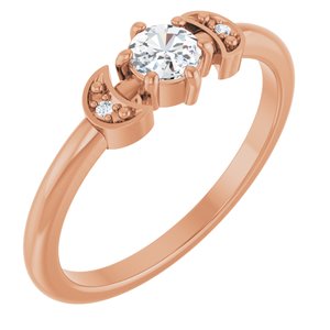 14K Rose Gold 1/6 CTW Rose-Cut Natural Diamond Stackable Ring
