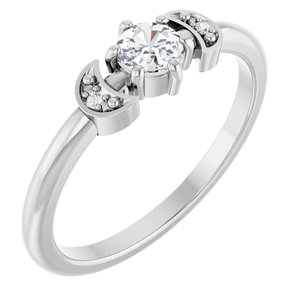Sterling Silver 1/6 CTW Rose-Cut Natural Diamond Stackable Ring