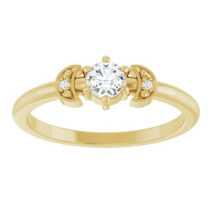 14K Yellow Gold 1/6 CTW Rose-Cut Natural Diamond Stackable Ring