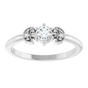 Platinum 1/6 CTW Rose-Cut Natural Diamond Stackable Ring