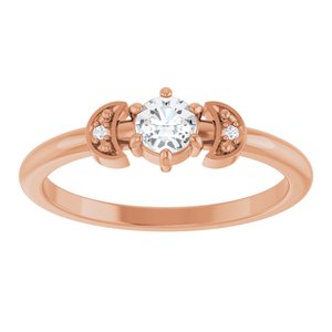 14K Rose Gold 1/6 CTW Rose-Cut Natural Diamond Stackable Ring