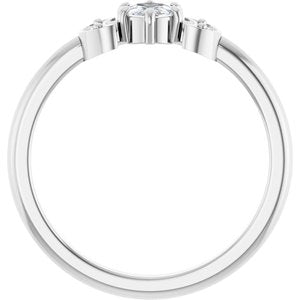 Sterling Silver 1/6 CTW Rose-Cut Natural Diamond Stackable Ring