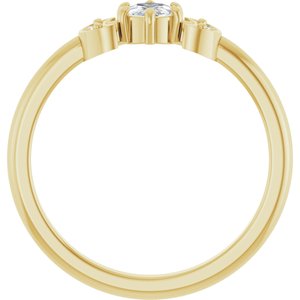 14K Yellow Gold 1/6 CTW Rose-Cut Natural Diamond Stackable Ring