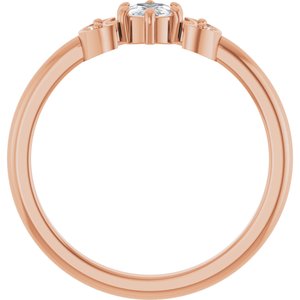 14K Rose Gold 1/6 CTW Rose-Cut Natural Diamond Stackable Ring