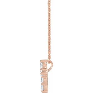 14K Rose Gold 1/2 CTW Lab-Grown Diamond Cross 18" Necklace
