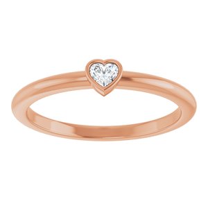 14K Rose Gold 1/10 CT Natural Diamond Stackable Ring