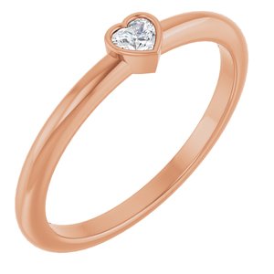 14K Rose Gold 1/10 CT Natural Diamond Stackable Ring