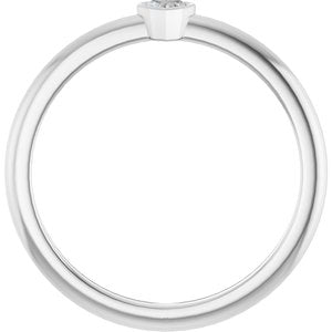 14K White Gold 1/10 CT Natural Diamond Stackable Ring