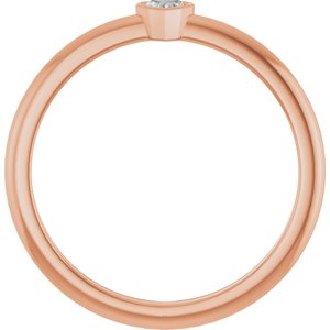 14K Rose Gold 1/10 CT Natural Diamond Stackable Ring