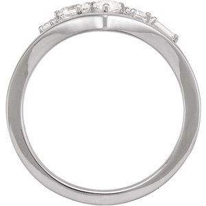 14K White Gold 1/2 CTW Lab-Grown Diamond V Ring