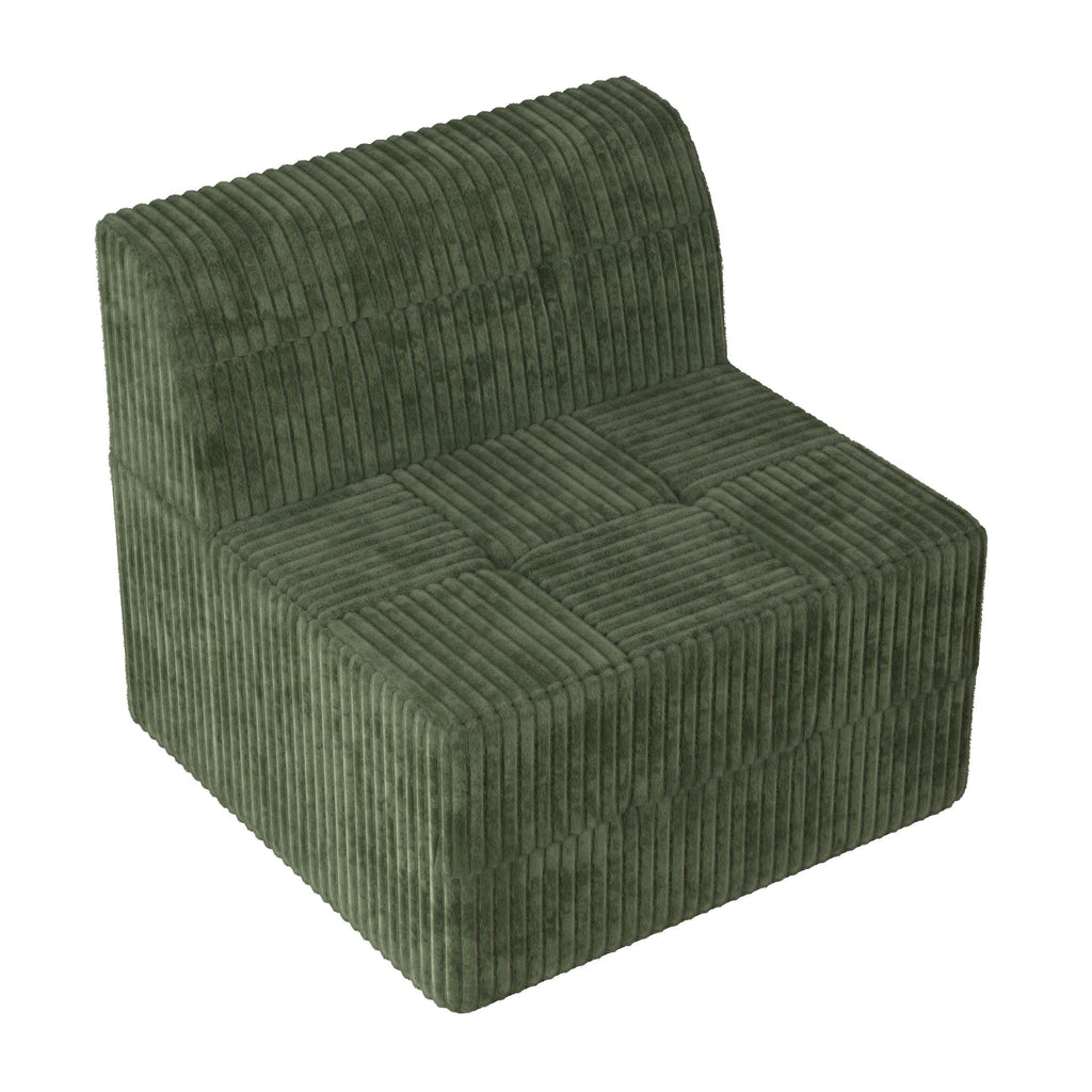 U shape Modular Sectional Sofa, Compressed Sectional Sofa Modern Minimalist Style Corduroy Couch, Sleeper Sofa for Living Room, Bedroom, Comfy Compressed Sofa Couch Space-Efficient Design-GREEN